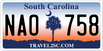 SC license plate NAO758