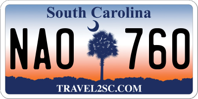 SC license plate NAO760
