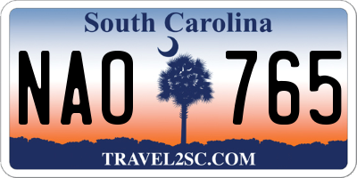 SC license plate NAO765