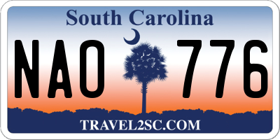 SC license plate NAO776