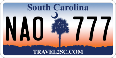 SC license plate NAO777