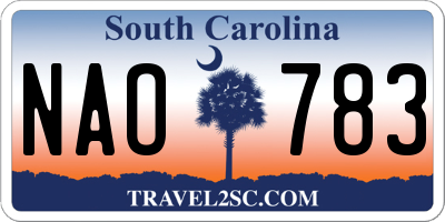 SC license plate NAO783