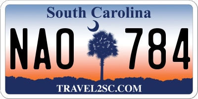 SC license plate NAO784