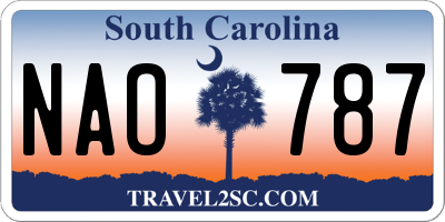 SC license plate NAO787