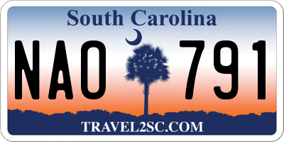 SC license plate NAO791