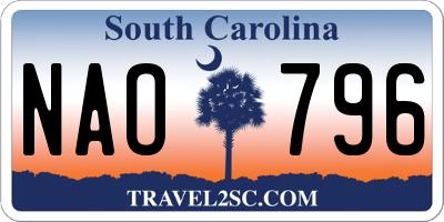 SC license plate NAO796
