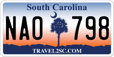 SC license plate NAO798