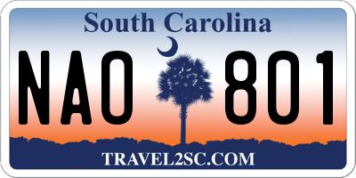 SC license plate NAO801