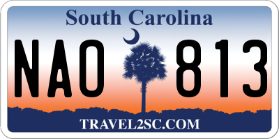 SC license plate NAO813