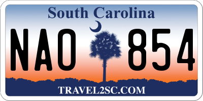 SC license plate NAO854