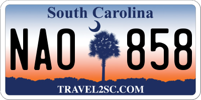 SC license plate NAO858