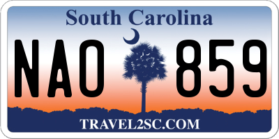 SC license plate NAO859