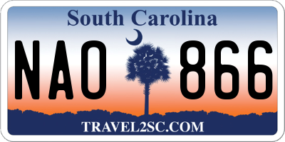 SC license plate NAO866