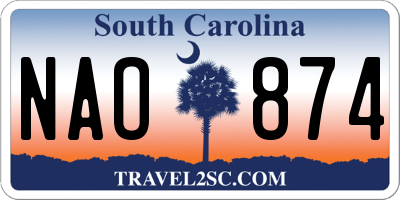 SC license plate NAO874