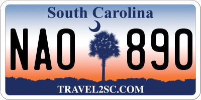 SC license plate NAO890