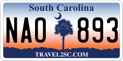 SC license plate NAO893