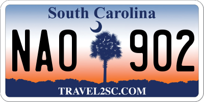 SC license plate NAO902