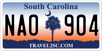 SC license plate NAO904