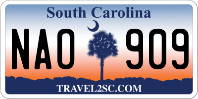 SC license plate NAO909