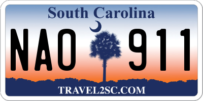 SC license plate NAO911