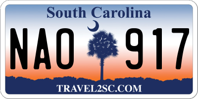 SC license plate NAO917