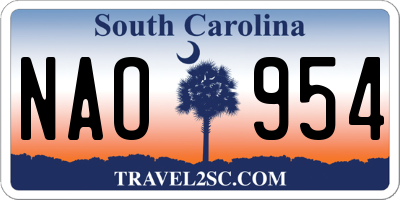 SC license plate NAO954