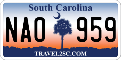 SC license plate NAO959