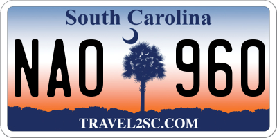 SC license plate NAO960