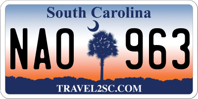 SC license plate NAO963