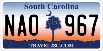 SC license plate NAO967