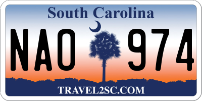 SC license plate NAO974