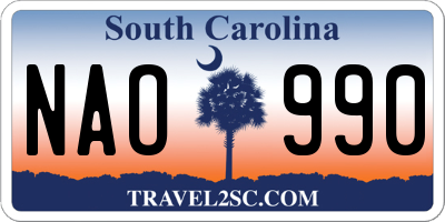 SC license plate NAO990
