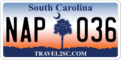 SC license plate NAP036