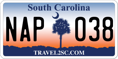 SC license plate NAP038