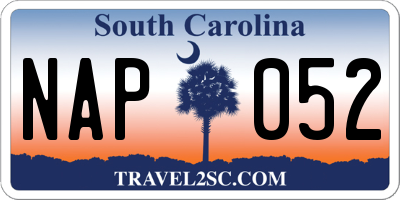 SC license plate NAP052