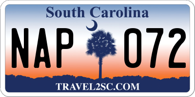 SC license plate NAP072