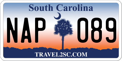 SC license plate NAP089