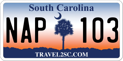 SC license plate NAP103