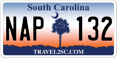 SC license plate NAP132