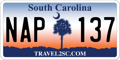 SC license plate NAP137