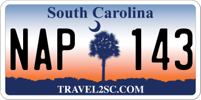 SC license plate NAP143
