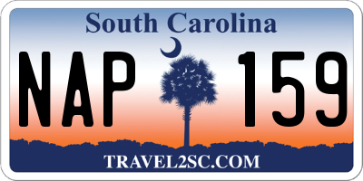 SC license plate NAP159