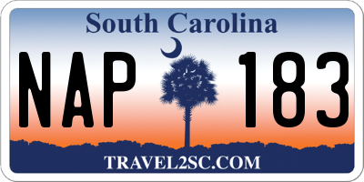 SC license plate NAP183
