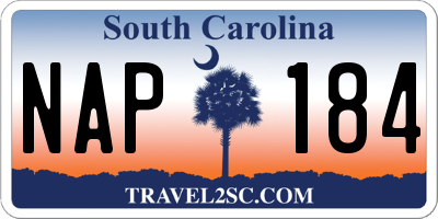 SC license plate NAP184