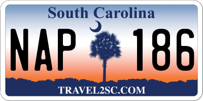 SC license plate NAP186