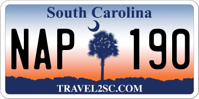 SC license plate NAP190