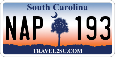 SC license plate NAP193