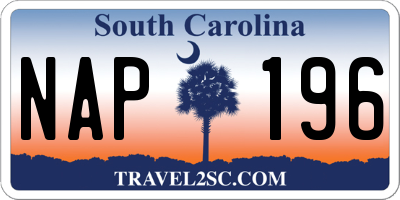 SC license plate NAP196