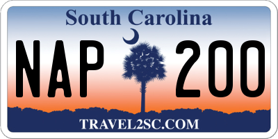SC license plate NAP200
