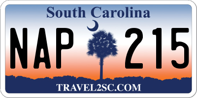 SC license plate NAP215